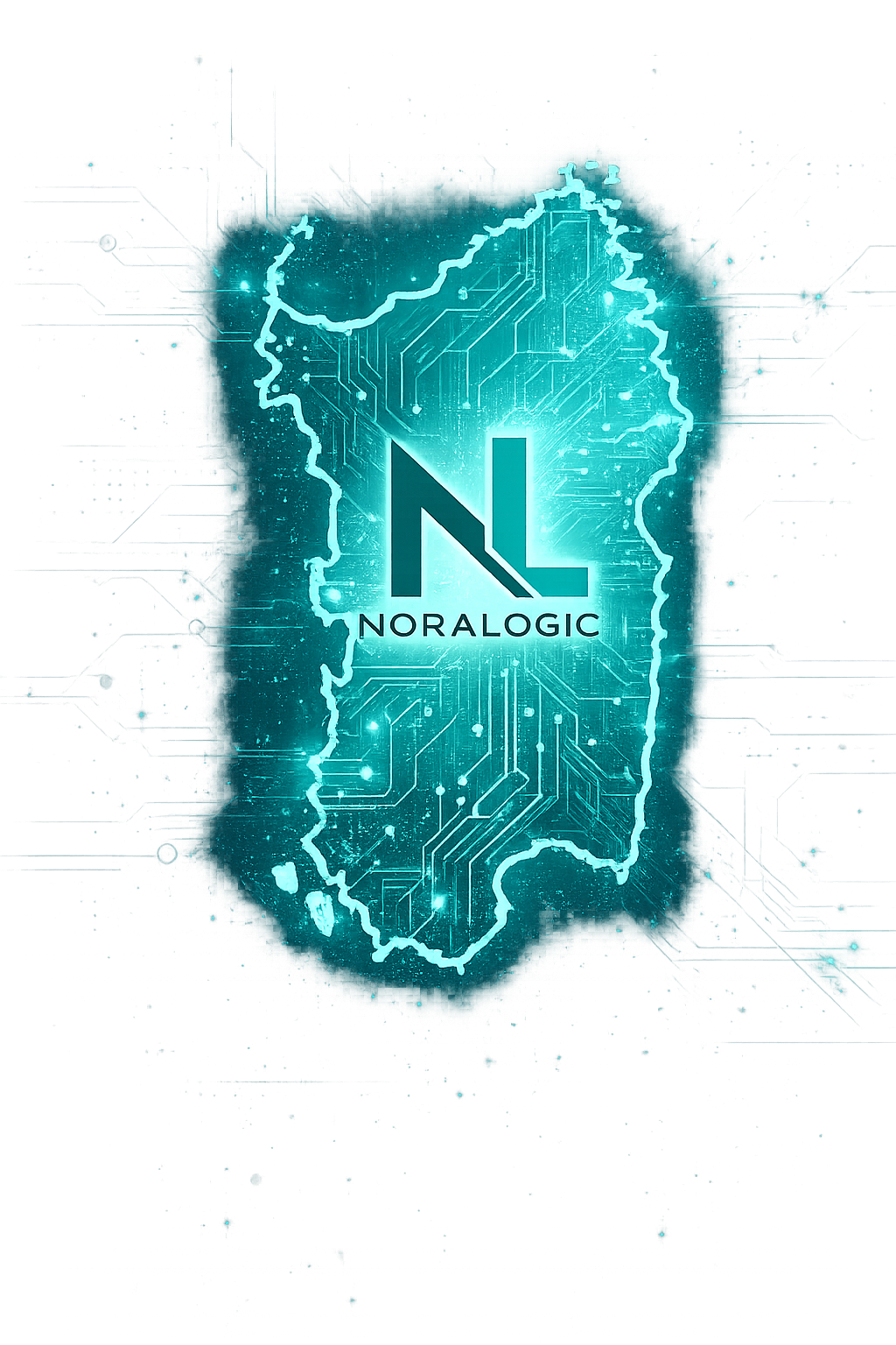 Sardegna Noralogic Logo Noralogic su grafica tecnologica della Sardegna